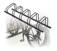 Rastrelliera Biciclette Rastrelliera verticale da pavimento, cavalletto da parcheggio per biciclette in acciaio con capacità 2-6, adatto per uso interno ed esterno(Black 5 racks)