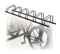 Rastrelliera Biciclette Rastrelliera verticale da pavimento, cavalletto da parcheggio per biciclette in acciaio con capacità 2-6, adatto per uso interno ed esterno(Black 6 racks)