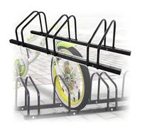 Rastrelliera Biciclette Rastrelliera verticale per interni ed esterni, cavalletto da parcheggio per biciclette da 2-6 capacità, compatibile con la maggior parte dei tipi di biciclette(Black 3 racks)