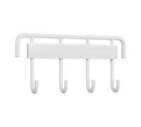 Rastrelliera da badminton da parete con gancio per appenderla, supporto per racchetta da tennis resistente, ideale per allenamento, colore bianco, 4 ganci