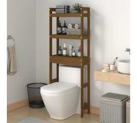 vidaXL Rastrelliera da Bagno Miele 63x26x171 cm Legno Massello Pino