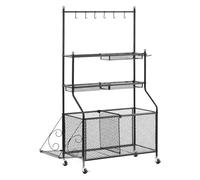 Rastrelliera for Racchette da Tennis, Cestino portaoggetti for tappetino da yoga, con 6 ganci rimovibili, for casa, palestra, scuola, club