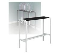 Rastrelliera for Racchette da Tennis, Espositore for racchette da badminton in metallo con braccioli in schiuma, salvaspazio, for garage e campi da tennis.(White)