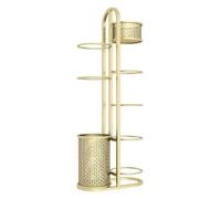 Rastrelliera for Racchette da Tennis, Supporto for racchette e palline con spazio superiore, for racchette da badminton, tennis, badminton e basket.(Gold,45x22x140cm)