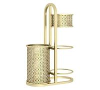 Rastrelliera for Racchette da Tennis, Supporto for racchette e palline con spazio superiore, for racchette da badminton, tennis, badminton e basket.(Gold,45x22x85cm)