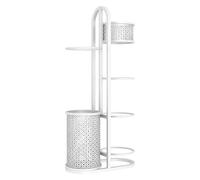 Rastrelliera for Racchette da Tennis, Supporto for racchette e palline con spazio superiore, for racchette da badminton, tennis, badminton e basket.(White,45x22x115cm)