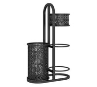 Rastrelliera for Racchette da Tennis, Supporto for racchette e palline con spazio superiore, for racchette da badminton, tennis, badminton e basket.(Black,45x22x85cm)