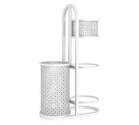 Rastrelliera for Racchette da Tennis, Supporto for racchette e palline con spazio superiore, for racchette da badminton, tennis, badminton e basket.(White,45x22x85cm)