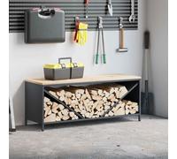 vidaXL Rastrelliera Legna da Ardere con Piano Antracite 100x40x60 cm, portalegna per caminetto, portalegna, Supporto per Legna da ardere