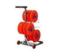 Rastrelliera mobile con cassetta degli attrezzi, supporto per cavi a 4/6 assi per corde, avvolgicavo Paracord, per 6 rotoli, ideale per organizzare e trasportare