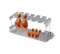 Rastrelliera per bacchette di pollo antiaderente Easy Wing | Rastrelliera per cosce di pollo in acciaio inox, per affumicatore, forno, patio, prato, giardino