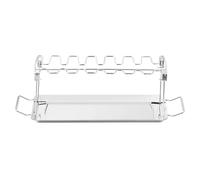 Rastrelliera per cosce di pollo, robusto supporto per arrosti di pollo, antiaderente, in acciaio inox, multiuso, per cucinare in cortile, campeggio, picnic
