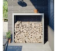vidaXL Rastrelliera per Legna da Ardere 100x40x100 cm in Acciaio Inox