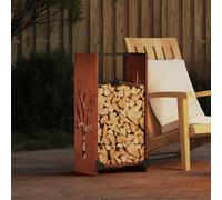 Rastrelliera per Legna da Ardere 40x30x80 cm in Acciaio Corten