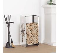 vidaXL Rastrelliera per Legna da Ardere 40x30x80 cm in Acciaio Inox