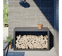 vidaXL Rastrelliera per Legna da Ardere Antracite 100x40x60 cm Acciaio, Porta Legna, portalegna da Esterno, portalegna da Interno, Porta ceppi