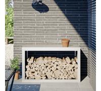 vidaXL Rastrelliera per Legna da Ardere Bianca 100x40x60 cm in Acciaio