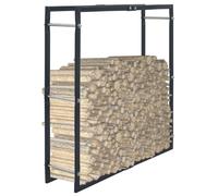 Rastrelliera per Legna da Ardere Nera 100x25x100 cm in Acciaio