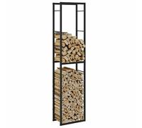 vidaXL Rastrelliera per Legna da Ardere Nera 50x30x209 cm in Acciaio