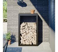 vidaXL Rastrelliera per Legna da Ardere Nera 60x40x100 cm in Acciaio, Porta Legna, portalegna da Esterno, portalegna da Interno, Porta ceppi