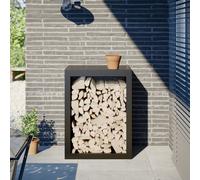 vidaXL Rastrelliera porta legna in acciaio 60x40x80 cm Nera
