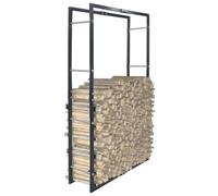 vidaXL Rastrelliera per Legna da Ardere Nera 80x25x150 cm in Acciaio