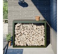 Rastrelliera per Legna da Ardere Verde 100x40x80 cm in Acciaio