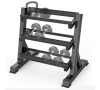 RASTRELLIERA 3 LIVELLI SUPPORTO RACK PORTA MANUBRI PESI ESPOSITORE PALESTRA CASA
