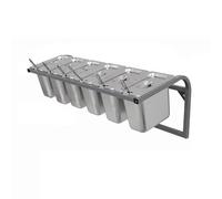 Rastrelliera per pizza in acciaio inox per cucina, ristorante e dispensa, montaggio a parete, con salsa di frutta e set Sto Ingrent (66,5 x 25 x 23 cm)