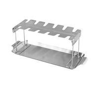 Rastrelliera per pollo - Acciaio, 39,5 cm | Supporto per gamba per barbecue, supporto per ala del forno antiaderente, lavabile in lavastoviglie - Patio, prato, giardino, riunioni, cottura, barbecue, f