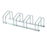 Rastrelliera Porta Biciclette 4 Posti 110x33x27 cm in Acciaio Argento