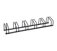Rastrelliera Porta Biciclette 6 Posti 179x33x27 cm in Acciaio Nero