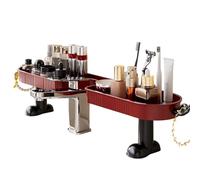 Rastrelliera porta rubinetto per lavello - Scaffale organizer per drenaggio in PP 56,7x11,2x11 cm, cestello portaoggetti in piedi di grande capacità, piano di lavoro senza trapano | Accessorio per spa