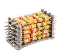 Rastrelliera Porta Spiedini Contenitore impilabile antipolvere per griglia | Vassoio Da Barbecue Per verdure pollo manzo maiale gamberi pesce campeggio esterno cortile viaggio