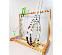 Rastrelliera Racchetta Tennis Espositore per Racchette da Tennis in Legno Massello, Può Contenere 12 Racchette, Porta Racchette da Tennis per Palestra e Scuola