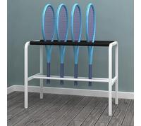 Rastrelliera Racchetta Tennis Supporto per Racchetta da Tennis da Pavimento, Porta Racchette da Tennis In Ferro con Spugna Antigraffio, Organizzatore per Racchette da Badminton da Garage di Grande Cap