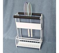 Rastrelliera Racchetta Tennis Supporto per Racchette da Tennis in Acciaio di Grande Capacità, Supporto per Attrezzatura da Badminton, Supporto per Racchette da Badminton(White)