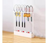 Rastrelliera Racchetta Tennis Supporto, Scaffale Porta Racchette da Badminton, Adatto a Palestre e Scuole, Club Scolastico, Stile del Pavimento, Salva Spazio(White)