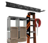 Rastrelliere Di Immagazzinamento Da Muro 121Cm Con 6 Ganci Metallici Mobili, Set