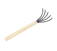 Rastrellino giardino a 5 smeggi manico in legno efficiente coltivatore di terreni agricoli (Long Handle)