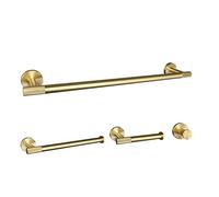Rastrellino per asciugamani dorati con hardware in oro spazzolato include kit di accessori per bagno di carta per carta per tessuto di tessuto per toilette per arco da bagno per un look completo WFJ