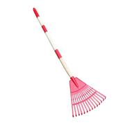 Rastrello a foglie per giardino a 14 denti - Rastrello per prato e terrazza - Scopa a ventaglio ergonomico per prato esterno, , campeggio, terrazza giardino