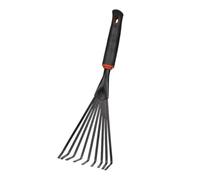 Rastrello a mano da giardino, piccolo rastrello a mano per giardinaggio, mini attrezzi da coltivatore da giardino, manico ergonomico antiscivolo per aiuole, prato, foglie e pulizia del cortile
