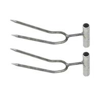 Rastrello a mano in ferro con doppi denti, coltivatore, 2 pack | per rompere terreno compattato, rimuovere in giardino, rivoltare terreno, curare le piante