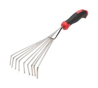 Rastrello a mano - Mini Rastrello da giardino | Motocoltivatore compatto in metallo per aiuole | Rastrello da giardino in metallo | Strumento di diserbo manuale corto con manico comodo |