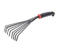 Rastrello a mano Rastrello da giardino piccolo in acciaio inossidabile a 9 denti con manico in plastica Attrezzi manuali da giardino sospesi per giardinaggio, diserbo, trapianto e scavo