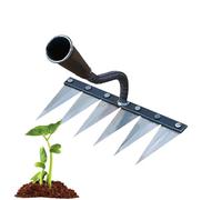 Rastrello aeratore da giardino - Rastrello per foglie di coltivazione per lavori pesanti, rastrello a barba, diserbo, rastrello di superficie coltivata, roccia, ghiaia, rastrello coltivatore di jard