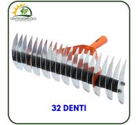 RASTRELLO ARIEGGIATORE 32 DENTI BRIXO IN ACCIAIO ZINCATO PER GIARDINO LARGO 49CM