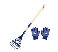 Rastrello con manico in legno per bambini, rastrello per foglie, set di rastrelli da giardino per bambini con manico in legno, giocattolo leggero per esplorazioni all'aperto, giardinaggio, campeggio