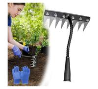 Rastrello da diserbo in ferro 2.0, 2026 Strumento for diserbo da giardino for carichi pesanti aggiornato Estrattore di erbacce multifunzionale in acciaio al carbonio(8 Teeth)